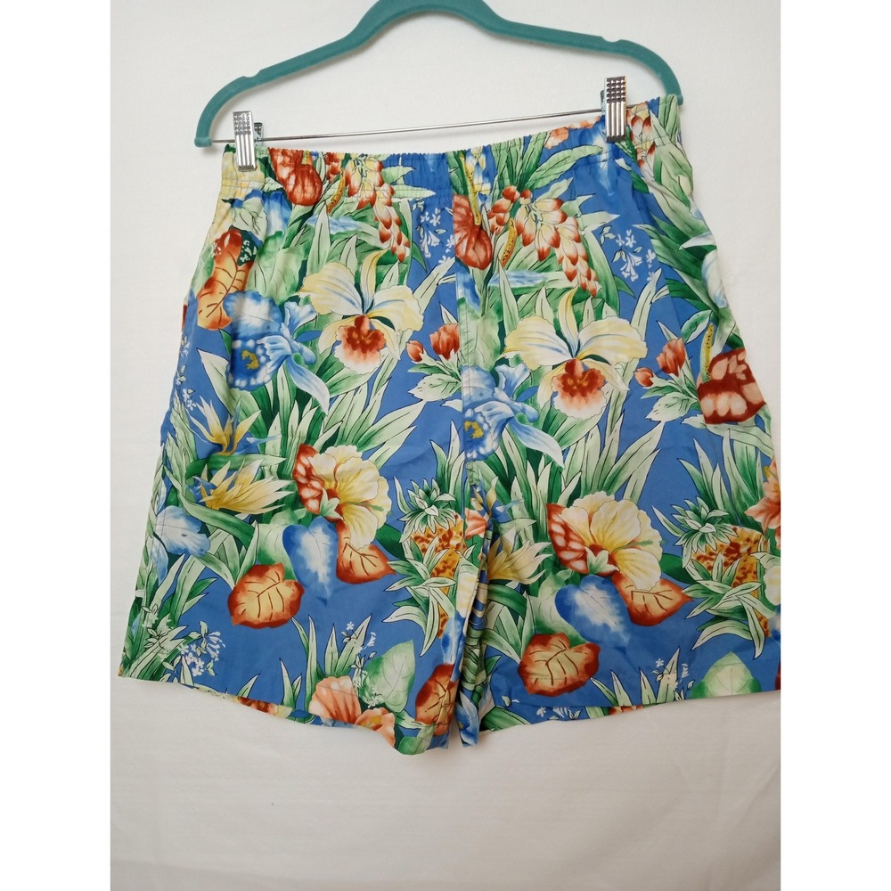 Polo Sport Ralph Lauren Swim Trunks Mens Large Blue Floral Hawaiian Shorts Nylon